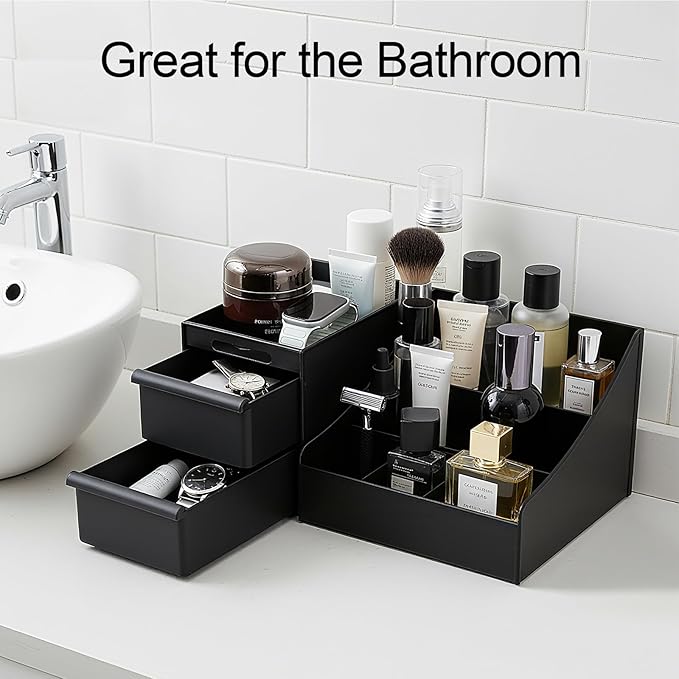 Cologne Organizer for Men,Cologne Stand,Nightstand Organizer,Cologne Shelf,Dresser Drawer Organizers,Organizador de Perfumes,Perfume Stand Organizer for Bedroom,Black