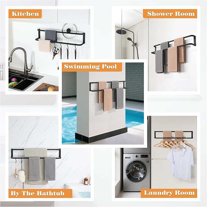 Alise Double Towel Bar,32 Inch Towel Racks for Bathroom, SUS304 Stainless Steel Towel Bar for Bathroom Wall,Quick Drying Bathroom Towel Holder, Long Bath Towel Hanger,Matte Black