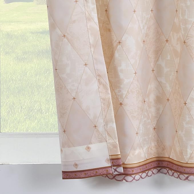 Corinthia Classic Beige Pinted Cream Window Curtain Pair,Modern Ivory 2 Panels Set,Each 42" W x 63" L and Total 84" Wide and 63" Long