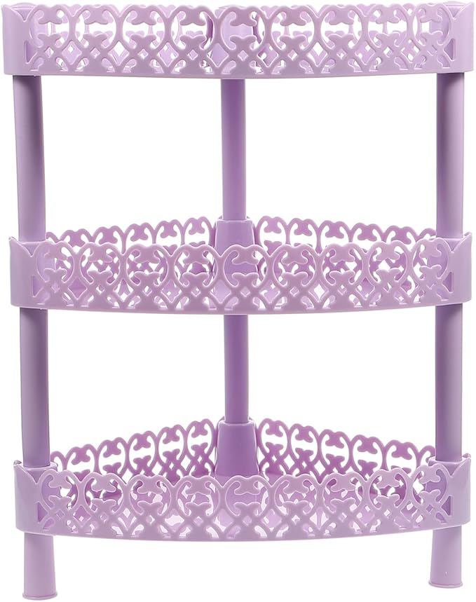 SOLUSTRE Plastic Storage Shelves Bathroom Shelf Corner Organizer Desk Stand Rack Basket for Home Kitchen Bathroom