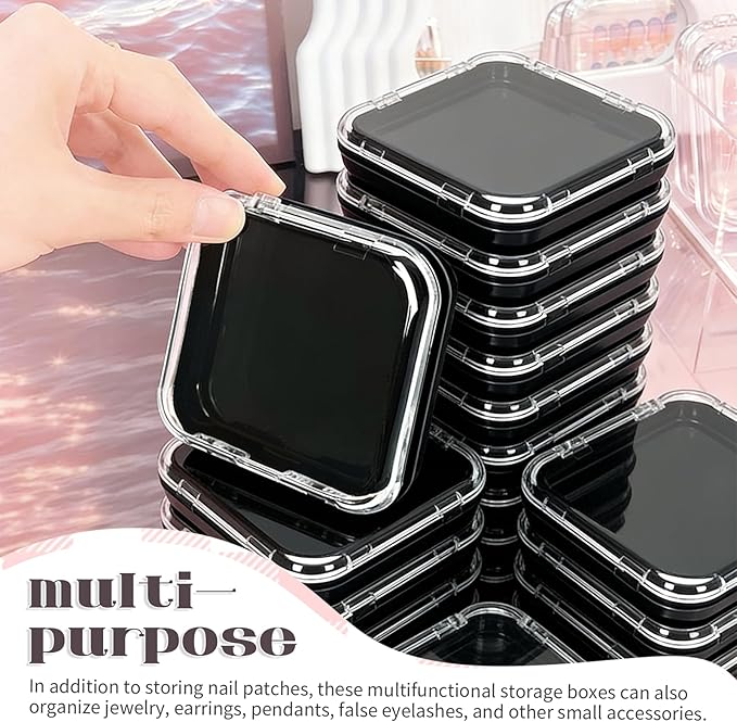 30pcs Press On Nail Packaging Box，Press On Nail Storage Box Set With 60pcs Of Double-Sided Adhesive Tape，Suitable For Nail Storage And Nail Art Display (Color mixing)