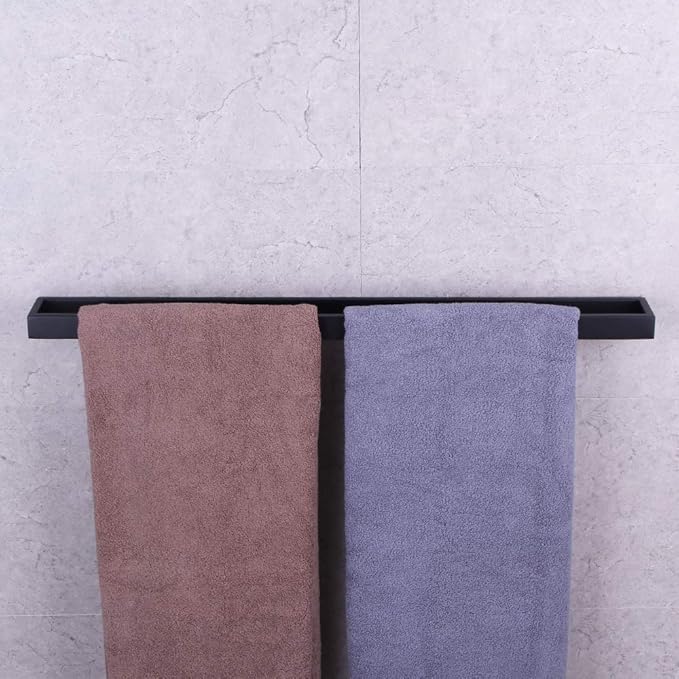 GERZWY Matte Black 30-Inch Bathroom Towel Bar SUS 304 Stainless Steel Bath Towel Bar Modern Style Wall Mount HG17702-BK