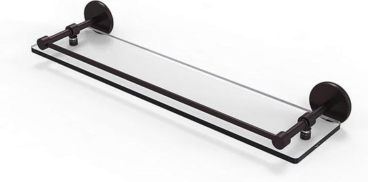 Allied Brass P1000-1/22-GAL-ABZ 22 Inch Tempered Gallery Rail Glass Shelf, Antique Bronze