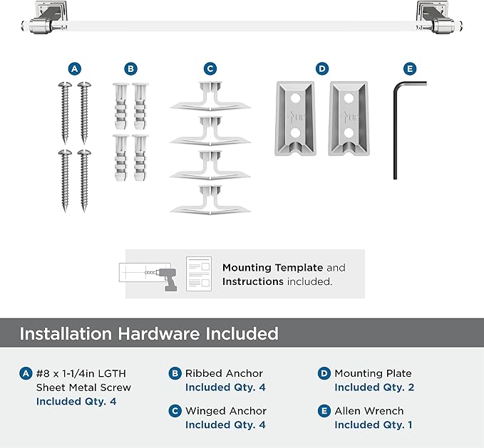 Amerock BH36064C26 | Clear/Chrome Towel Bar | 24 in (610 mm) Towel Rack | Glacio | Bathroom Towel Holder | Bathroom Hardware | Bath Accessories