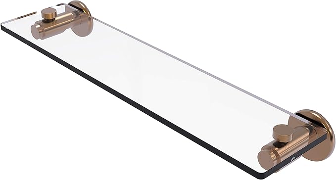 Allied Brass TR-1/22-BBR Tr 1 Tribecca Collection Inch Vanity Beveled Edges Glass Shelf, 22 Inch, Brushed Bronze