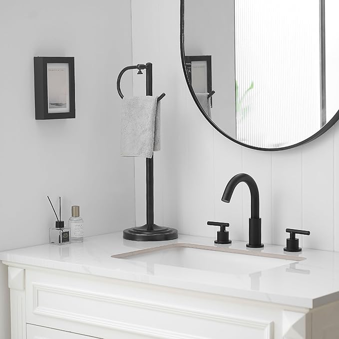RFOUO Hand Towel Holder Stand,Standing Towel Racks for Bathroom,Hand Towel Holder for Bathroom Kitchen Vanity Countertops,Stainless Steel Adjustable Towel Bar 16.5-26 Inch(Oil Rubbed Bronze)