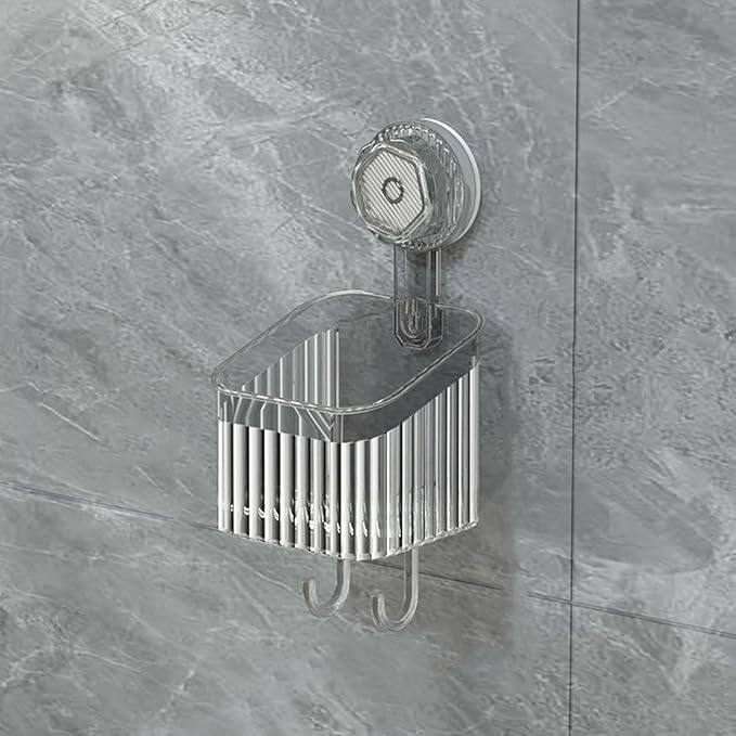 Powerful Suction Cup Bathroom Shelf Wall Mounted Rack Storage Basket Convenient Makeup Tool Stand