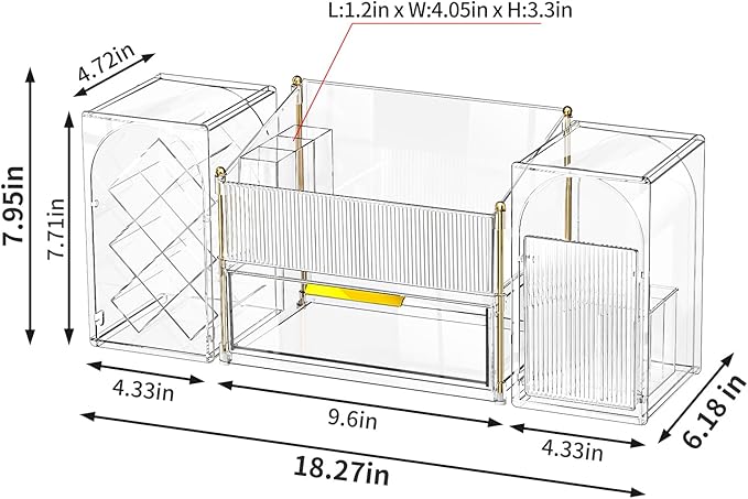 INVSSENE Stackable Makeup Organizer Countertop, Storage Perfume Skincare Cosmetic Lipstick Face Mask Makeup Brush Palettes, Ideal for Vanity Bathroom Counter