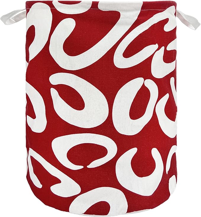 Merdes 19.7?€??€? Waterproof Foldable Laundry Hamper, Dirty Clothes Laundry Basket, Linen Bin Storage Organizer for Toy Collection (Red C)
