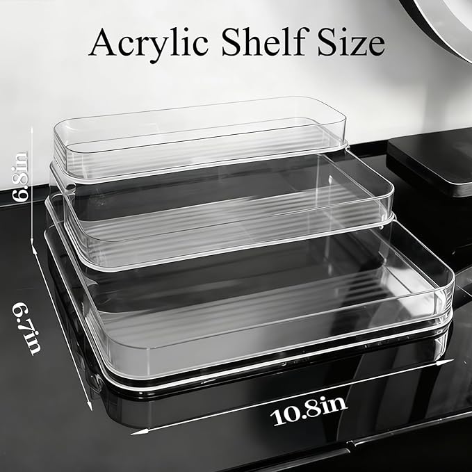 3 Tier Perfume Organizer for Women,Countertop Display Stand,Perfume Organizer for Dresser,Acrylic Risers Display Stands,Cosmetic Vanity Storage, Figurine Holder, Bathroom, Bedroom, Room Decor