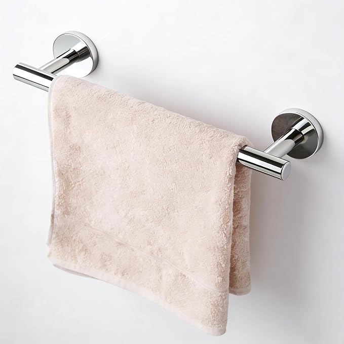 SEIDO 9 Inch Polished Chrome Hand Towel Bar for Bathroom & Kitchen, Space-Saving Small Towel Bar w/ 6.7" Usable, 304 Stainless Steel Chrome Towel Rack Holder Wall Mount, No-Assembly & All Hardware