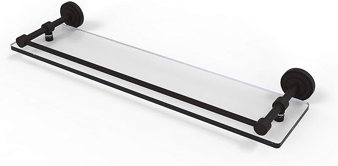 Allied Brass DT-1/22-GAL-ORB Dottingham 22 Inch Gallery Rail Glass Shelf, Oil Rubbed Bronze