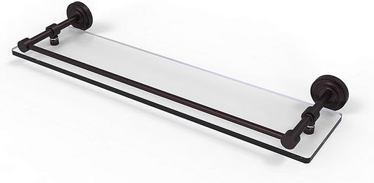 Allied Brass DT-1/22-GAL-ABZ Dt 1 22 Gal Dottingham Inch Gallery Rail Glass Shelf, 22 Inch, Antique Bronze