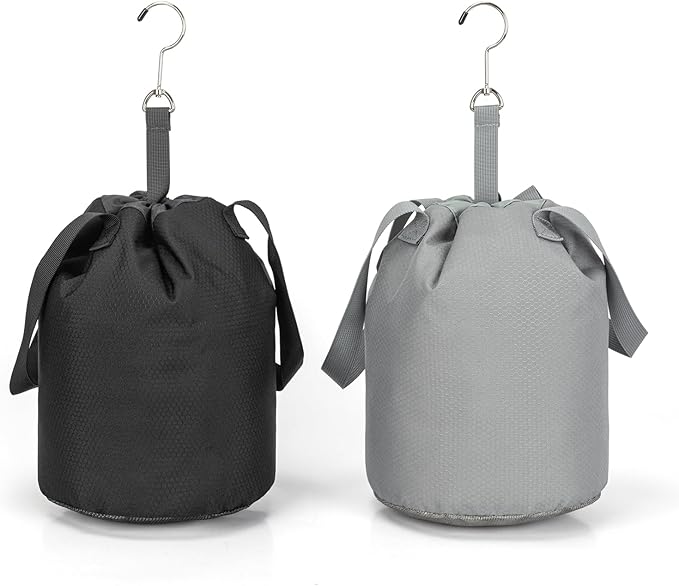 Portable Shower Bag with Drawstring Closure and Breathable Mesh Bottom – Travel Shower Caddy, Foldable Durable Design with Mesh Bottom for Cruise Ship Essentials, College Dorm Shower Caddy (Sage Grey)