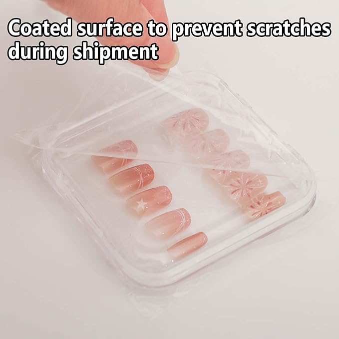 30 Pcs Press On Nail Storage Box Container False Nail Organizer Acrylic Display Case with a Large Stackable All-In-One Box and 120 Pcs Double Sided Adhesive Nail Display Tape (Multicolor)