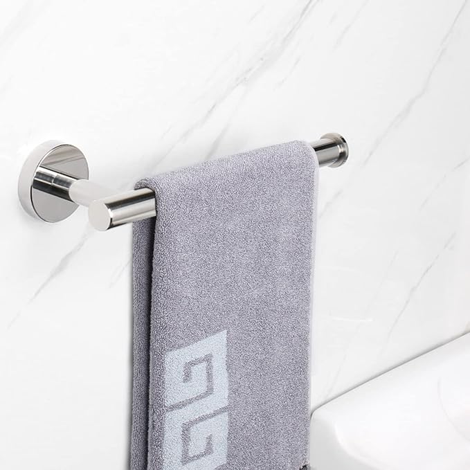 NearMoon Hand Towel Holder/Towel Ring, Thicken Stainless Steel Hand Towel Bar for Bathroom, Rustproof Wall Mounted Towel Rack, Contemporary Style Bath Accessories, 9 Inch (1 Pack, Chrome Finish)