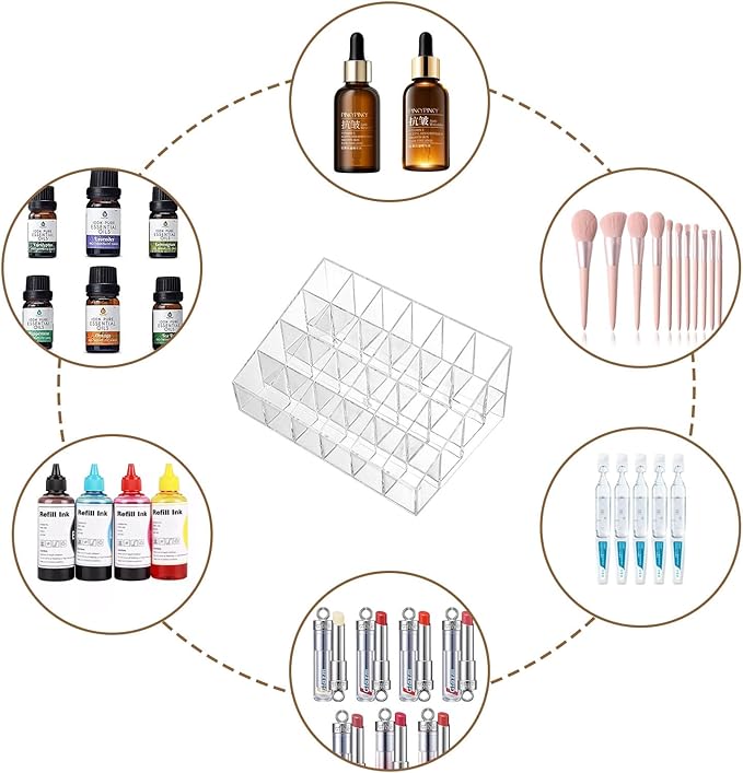 3Pack Essential Oil Holder,24Slots Plastics Essential Oil Storage,for Bottles Perfumes and Nail Polish Shelf,Essential Oil Organizer,Makeup Storage Rack