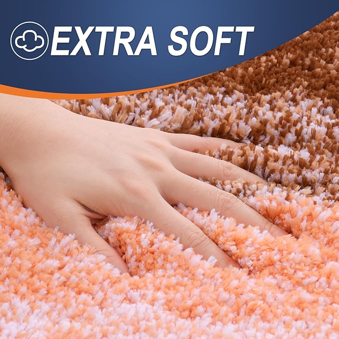 OLANLY Bathroom Runner Rugs 59x20, Extra Soft Absorbent Microfiber Bath Rugs, Rubber Backing, Quick Dry, Machine Washable Bath Mats for Bathroom Floor, Tub and Shower, Home Decor Accessories, Orange