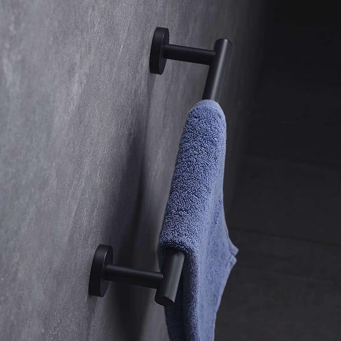Modket 9 Inches Matte Black Towel Bar Bathroom Hardware 304 Stainless Steel Wall Mounted Kitchen Towel Holder Cloths Hanger