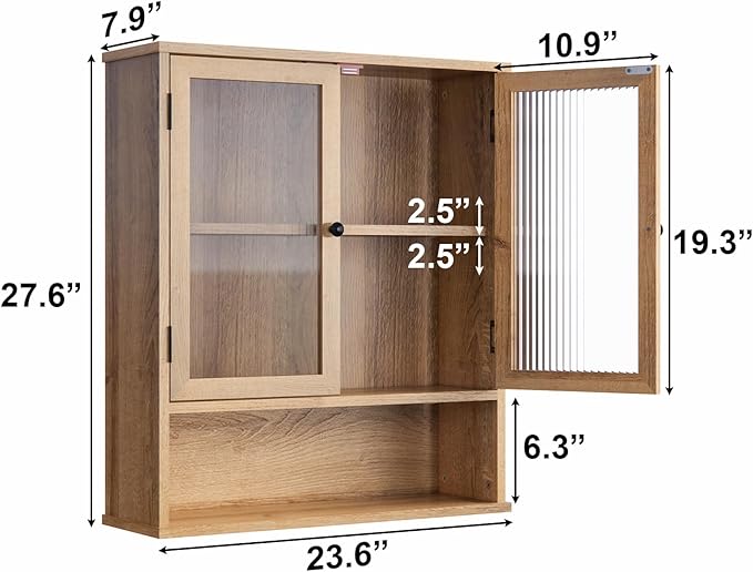 Bathroom Medicine Cabinet, Bathroom Wall Cabinet, Bathroom Cabinet Wall Mount, Medicine Cabinets for Bathroom with Glass Door