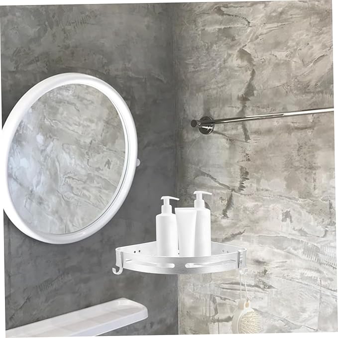 Punch Triangle Wall-Mounted Storage Rack Aluminum Shelf for Bathroom Kitchen Organization Silver Design for Efficient Space Utilization
