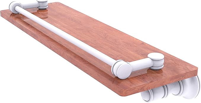 Allied Brass CL-1-16-GAL-IRW Carolina Collection 16 Inch Gallery Rail Wood Shelf, Matte White