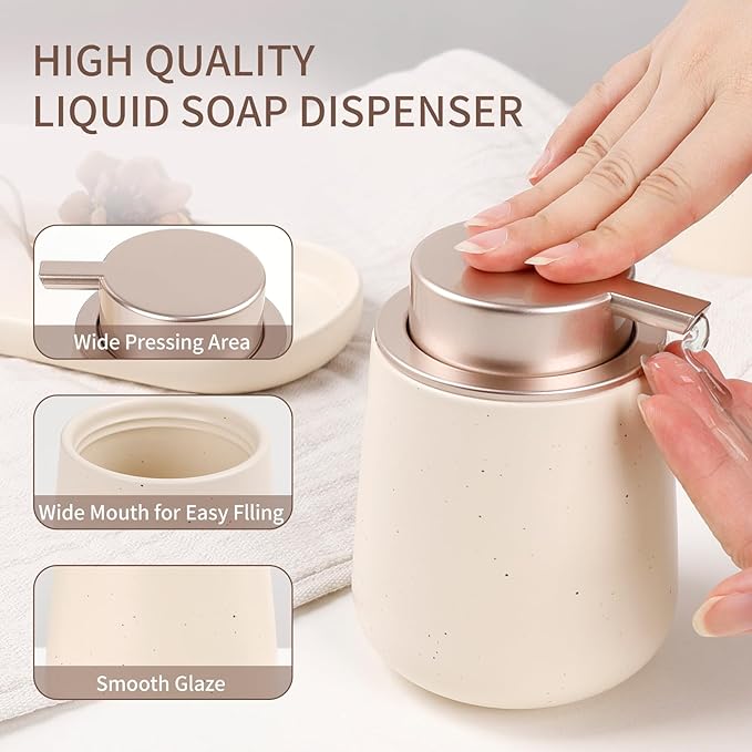 BosilunLife Bathroom Accessories Set 3 pcs (Apricot-Liquid)