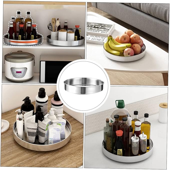 Glass Shelf for Bathroom ，Glass Aluminum，Rotating Storage Rack Kitchen Decor Accessories Spice Tray