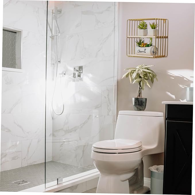 Toilet Storage -Mounted Bathroom Organizer Double-Tier Tension Shelf for Bathroom Kitchen and Toilet Nail-Free Design 1PCS