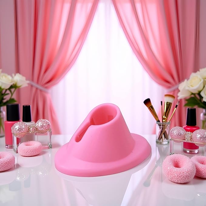 Pink Nail Polish Bottle Holder Soft Rubber Nail Polish Bottle Holder Anti-Spill Nail Polish Stand Display Manicure Tools Nail Art Polish