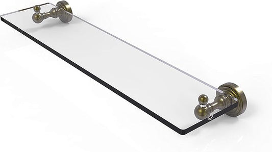 Allied Brass Waverly Place Collection 22 Inch Vanity Beveled Edges Glass Shelf, 22-Inch, Antique Brass