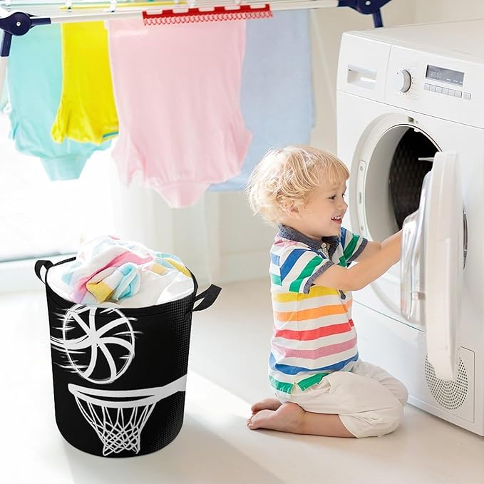 Basketball Laundry Basket Boys Room Decor Boys Hamper Toys Dirty Clothes Storage Bin Organizer for Kids