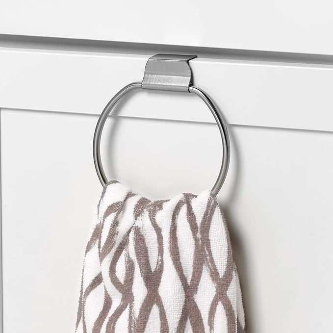Spectrum Diversified Towel Ring, over the Cabinet Door, Brushed Nickel Small