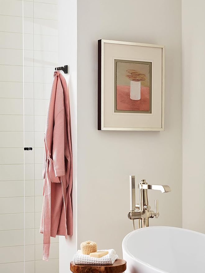 Amerock BH36050ORB | Oil Rubbed Bronze Double Robe Hook | 2-15/16 in. (75 mm) Length Towel Holder | Davenport | Towel Hook for Bathroom | Bathroom Hardware | Bath Accessories