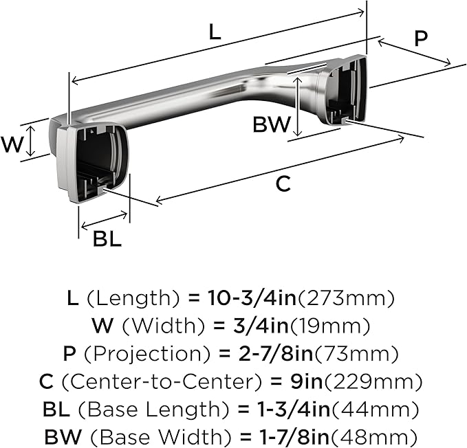 Amerock Revitalize Chrome 9 inch (229mm) Towel Bar, BH3603526