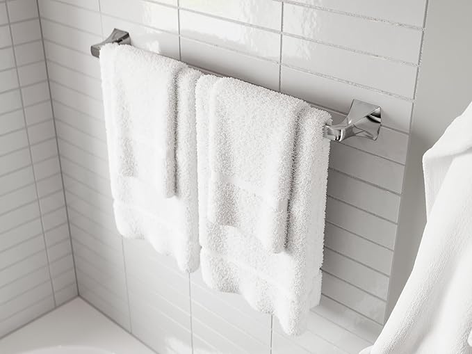 Pfister Bruxie Bath Towel Bar for Bathroom, 24-Inch, Wall-Mounted, Screw-in, Polished Chrome Finish, BTBBIE2C