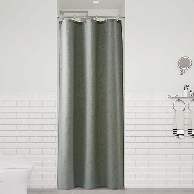 Naturoom Desert Sage 36 Inch Shower Curtain - Stall Narrow Half Linen Ultra Thick Fabric Shower Curtain Set with Hooks, Boho Farmhouse Rustic RV Camper Bath Curtains for Bathroom, 36x72