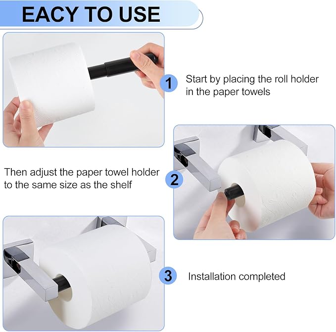Rindion 4 Pack Toilet Paper Holder Spring Rod, Black Toilet Paper Roller Replacement, Plastic Toilet Paper Holder Replacement Rod