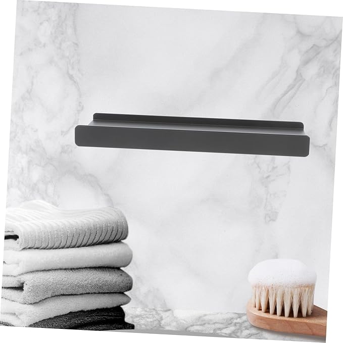 Hemobllo Bathroom Shelf Aluminum Alloy Wall Mounted Floating Storage Rack for Makeup and Grooming Essentials Space Saving Design for Bathroom and Restroom Decor