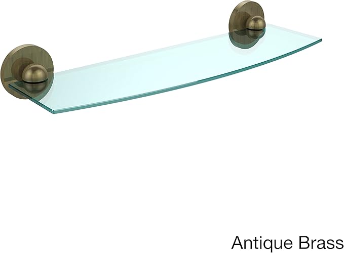 Allied Brass 1033/18 Skyline Collection 18 Inch Glass Shelf, Matte Gray