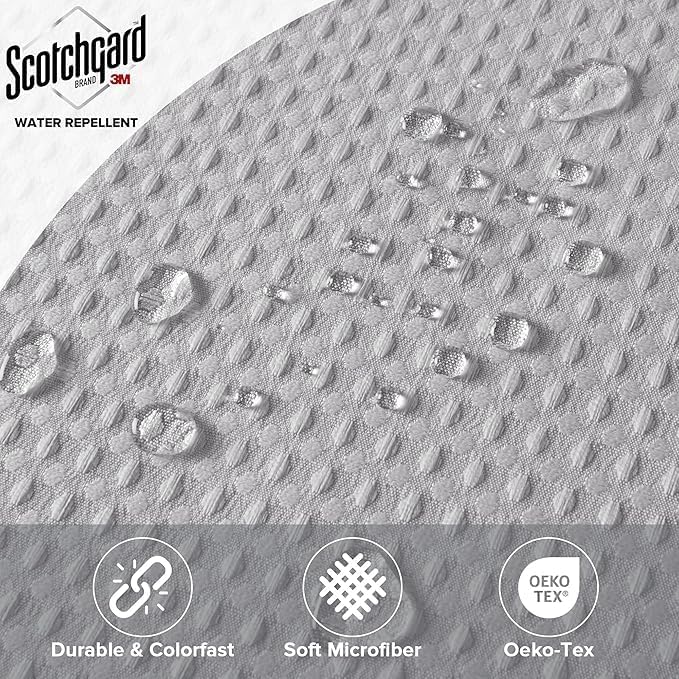 Madison Park Shower Curtain Waffle Weave, Vibrant Dyed, Waffle Shower Curtain 3M Scotchgard Moisture Management, Farmhouse Long Shower Curtains for Bathroom, Long: 72x78 Grey