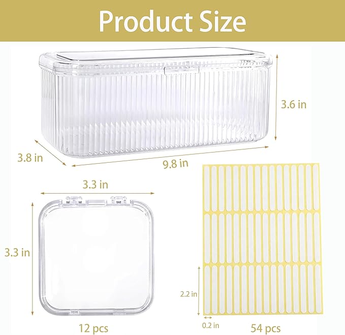 Press On Nail Organizer 12pcs 3.3in Nail Case And 1 Big Acrylic Storage Box For Packaging Clear Display Box Fake Nail Organizer With Double Sided Adhesive Tabs Nail Display Nail Salon