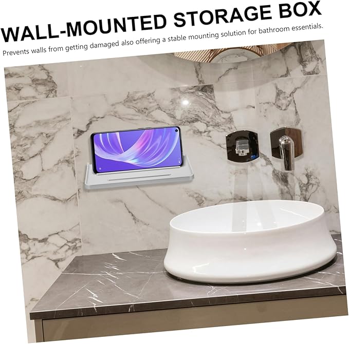 Bathroom Decor Wall Hanging Shelf Holder Wall Mount No Punch Rack Bathroom Shelf Organizer