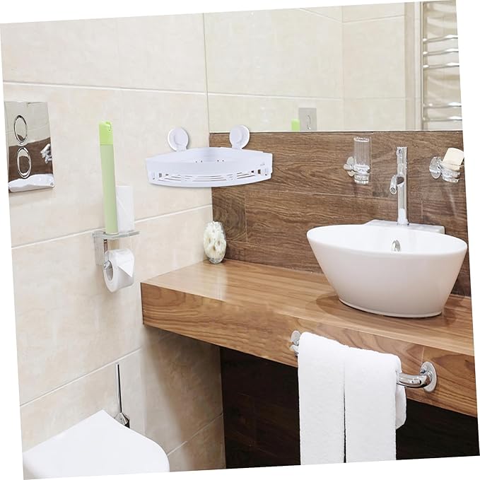 PRETYZOOM 1pc Punch Storage Shelf for Bathroom Easy Installation Multi-Function Organizer for Shampoo and Toiletries Space-Saving Wall-Mounted Rack