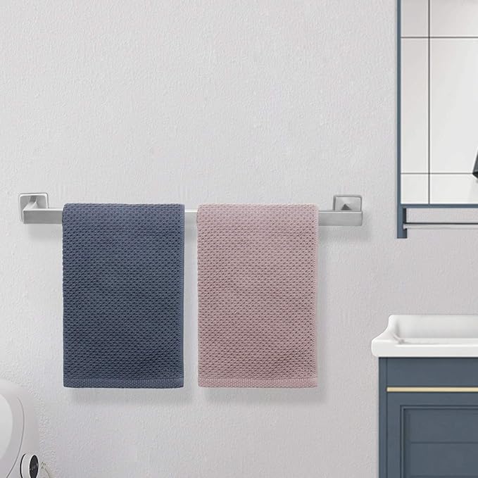 NearMoon Bathroom Towel Bar, Bath Accessories Premium Thicken Stainless Steel Square Shower Towel Rack for Bathroom, Towel Holder Wall Mounted (1 Pack, Brushed Nickel, 24 Inch)