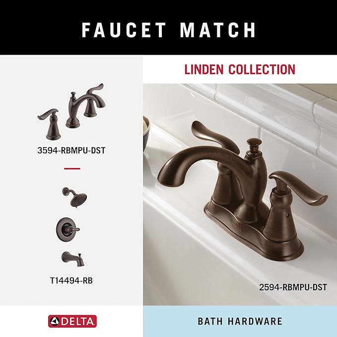 DELTA FAUCET 79424-RB Linden 24 in. Wall Mount Towel Bar Bath Hardware Accessory in Venetian Bronze