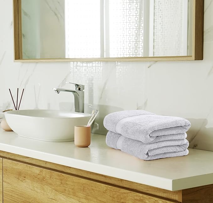 Utopia Towels 8 Piece Luxury Towel Set – Majestic Plush, Super Absorbent & Quicker-to-Dry, Thick 100% Ring Spun Cotton Towels for Bathroom, Spa & Hotel – 2 Bath, 2 Hand, 4 Washcloths, Silver