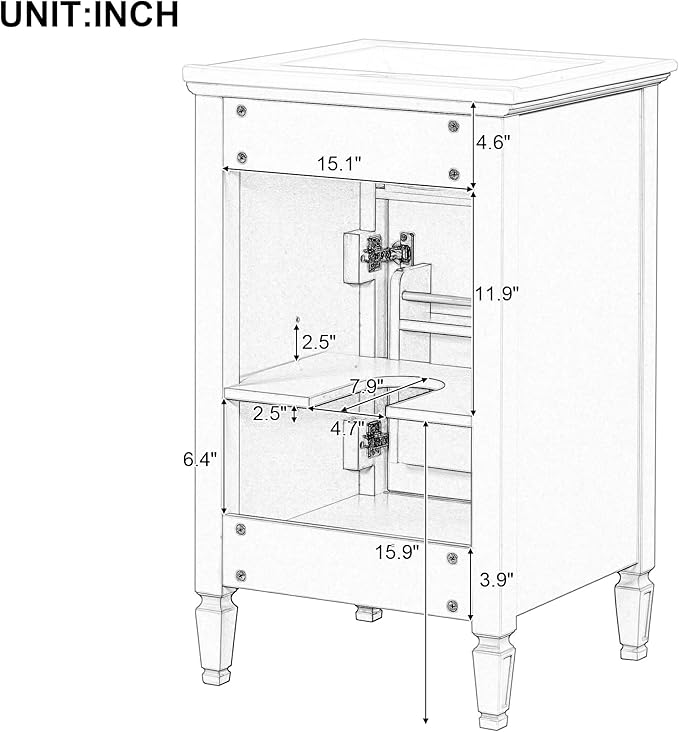 Virubi 20 in Small Bathroom Vanity with Sink,Soft Closing Door,Tilt-Out Drawer and Adjustable Shelf,Solid Wood Modern Single Bathroom Sink Cabinet,Freestanding (Black)