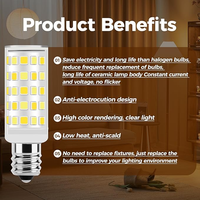 Replacement Bulbs 20W for Conair & Jerdon Makeup Mirrors - 10x Double Sided Illuminated Mirror LED Bulbs (2Pack, Three-Color Changing)