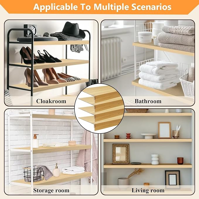 Removable Wire Rack Covers for Closet and Pantry 29x16x2in Ready to Use,Faux Wood Shelf Covers for Wire Shelving,Rustic Closet Shelves Covering Toppers,for Pantry,Bathroom,Kitchen Oak Color